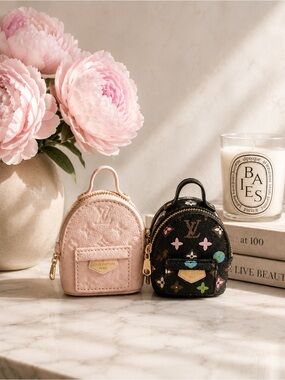 Louis Vuitton Mini Backpack Pouches — Pink & Black Multicolor